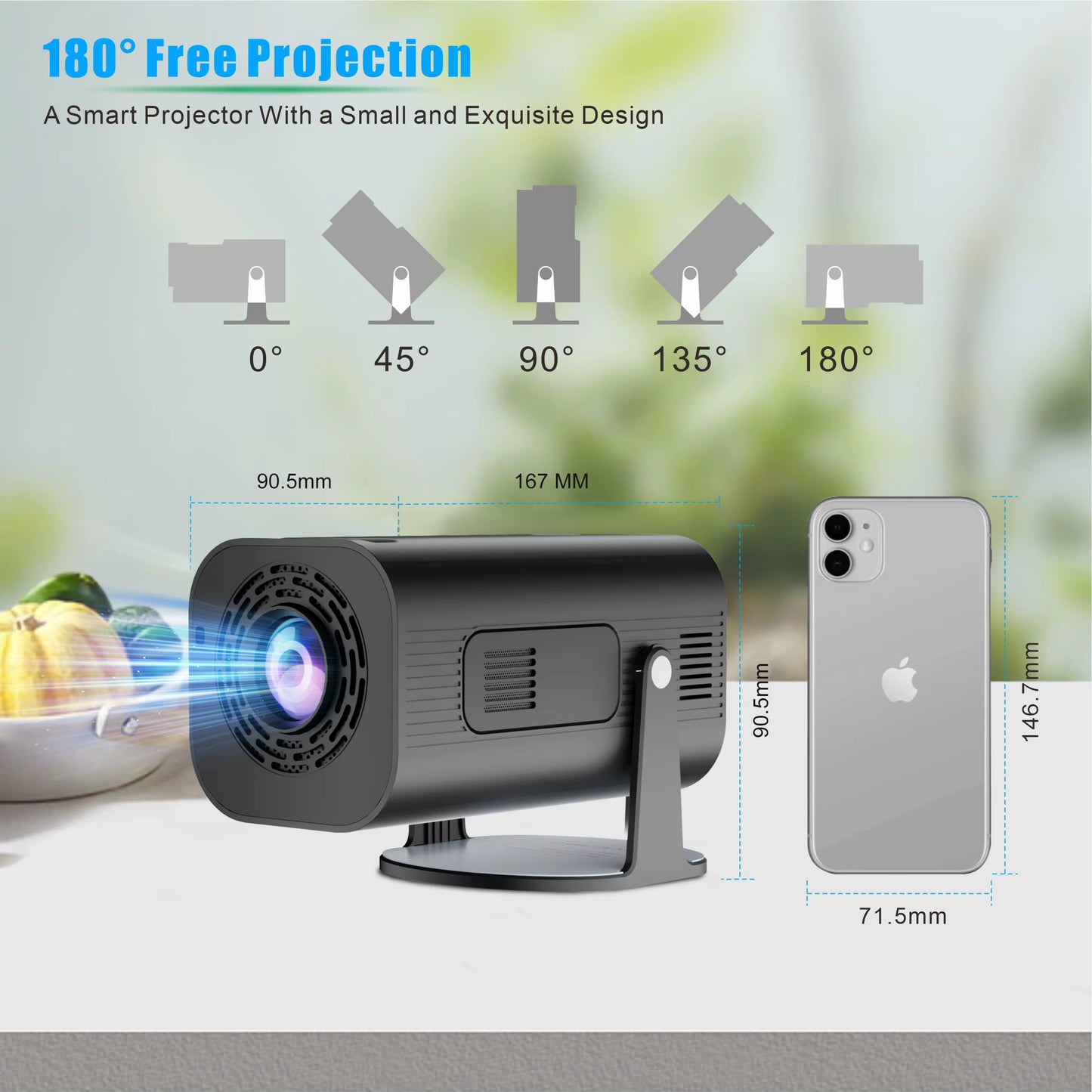P330 Android 11 280 ANSI Projector 4K 8K Native 1080P Wifi6 BT5.0 Cinema Outdoor Portable Mini Projetor
