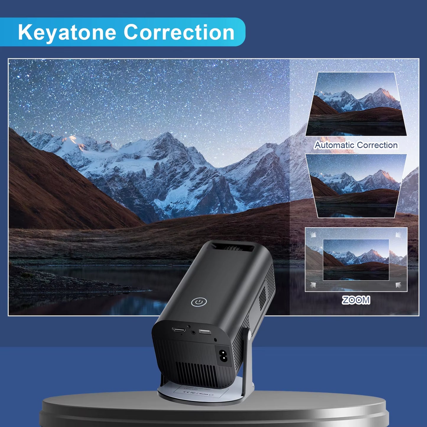 P330 Android 11 280 ANSI Projector 4K 8K Native 1080P Wifi6 BT5.0 Cinema Outdoor Portable Mini Projetor