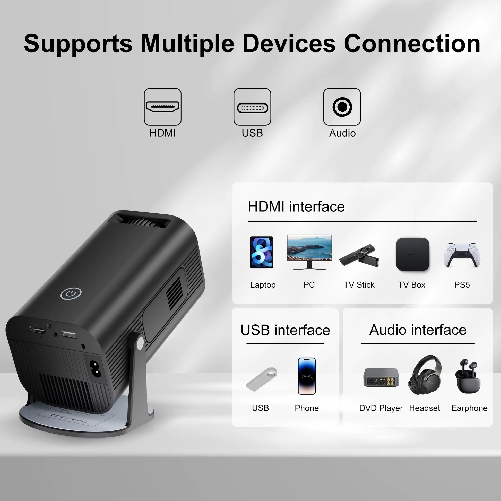 P330 Android 11 280 ANSI Projector 4K 8K Native 1080P Wifi6 BT5.0 Cinema Outdoor Portable Mini Projetor