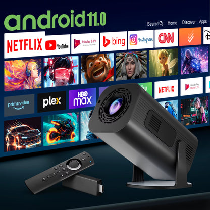 P330 Android 11 280 ANSI Projector 4K 8K Native 1080P Wifi6 BT5.0 Cinema Outdoor Portable Mini Projetor