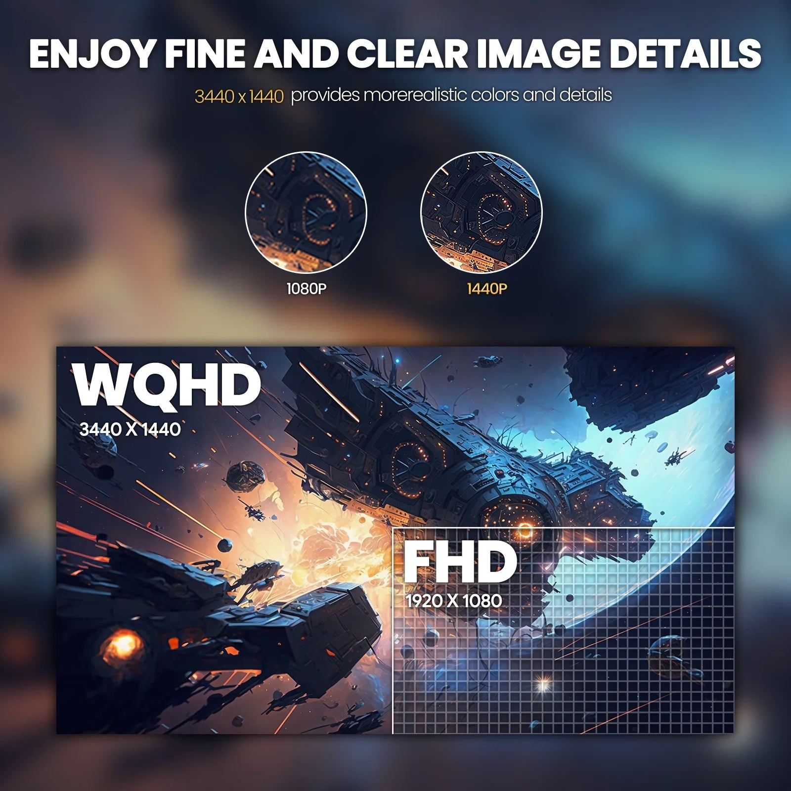 34" 144Hz Ultrawide Curved Gaming Monitor ,WQHD 3440 * 1440P, 21:9 1500R Computer Monitor, 1Ms(Gtg) with Adaptive Sync, 99% SRGB, DP & HDMI Port, Black